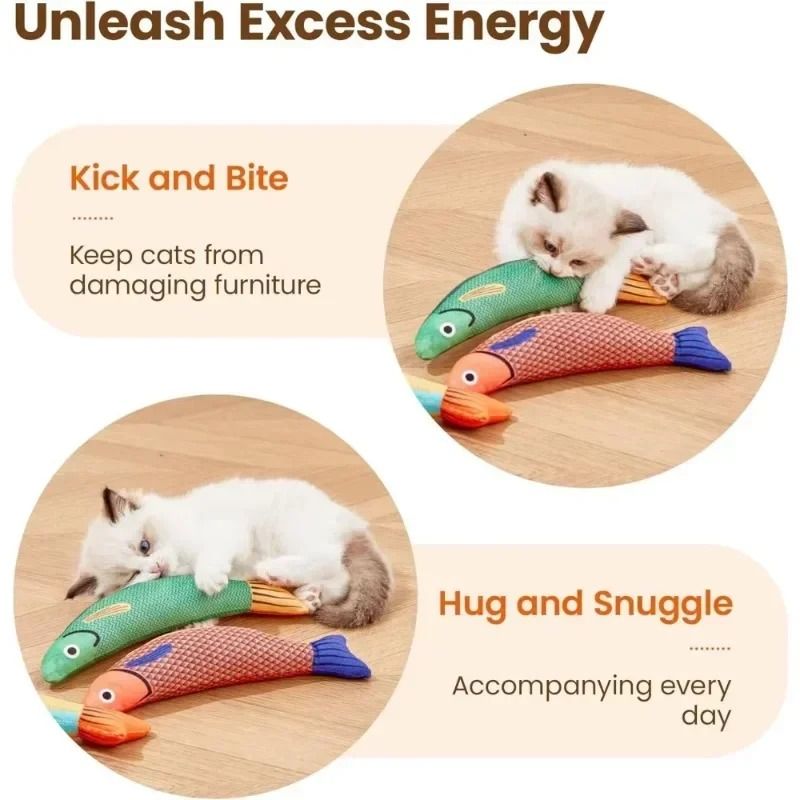 Interactive Cat Fish Toy With Crinkle Sound 4