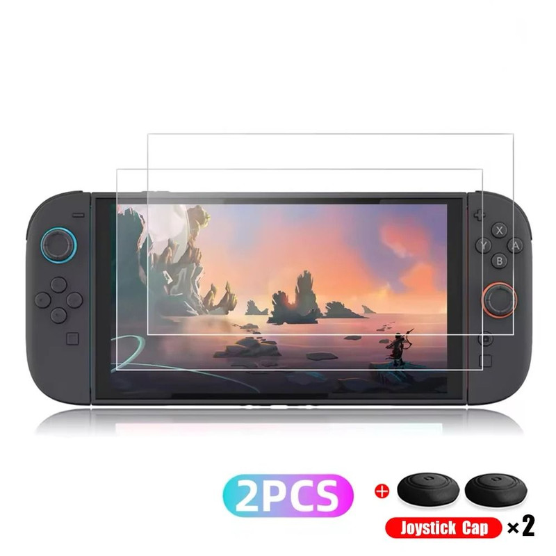 Tempered Glass Screen Protector With Joystick Caps For Switch Console 8