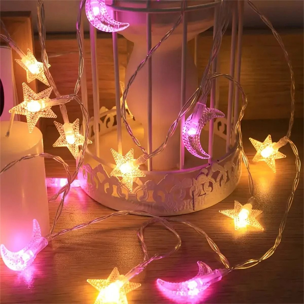 Star And Moon LED String Lights For Indoor And Outdoor Decoration 2