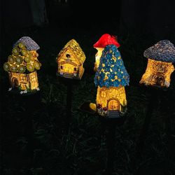 solar mushroom led garden lights for outdoor decoration