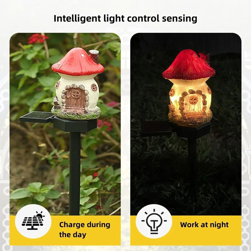 Solar Mushroom LED Garden Lights For Outdoor Decoration 3