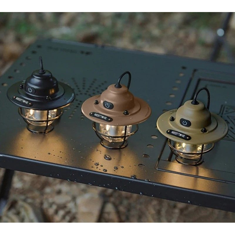 Portable Camping Lantern Retro Hanging Tent Lamp Waterproof Dimmable Camping Light 0