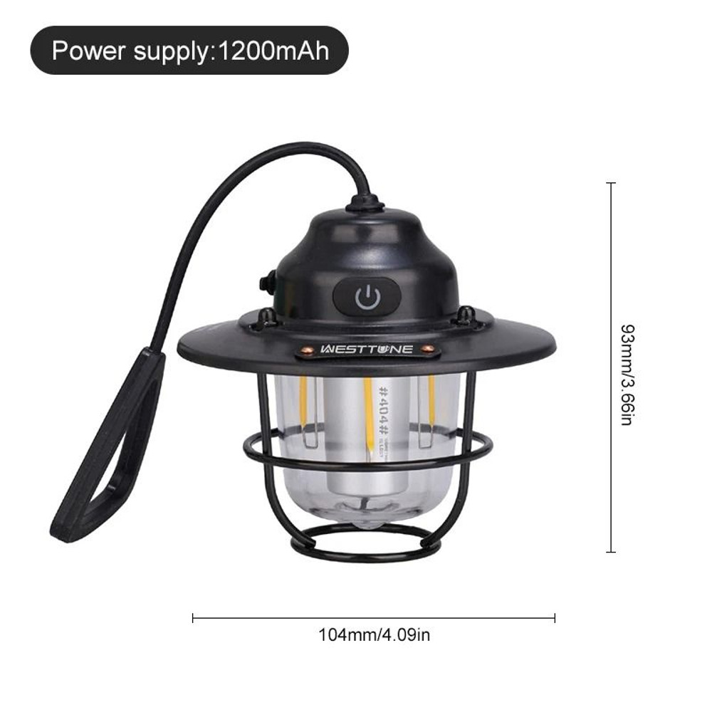 Portable Camping Lantern Retro Hanging Tent Lamp Waterproof Dimmable Camping Light 8