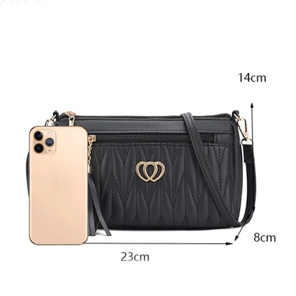Womens Large Capacity PU Leather Crossbody Bag With Embroidery 5