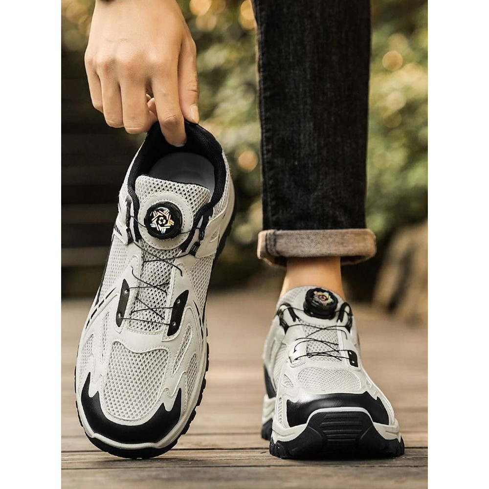 Mens Hollow Breathable Mesh Platform Casual Sneaker Outdoor Walking Sport Shoe 1