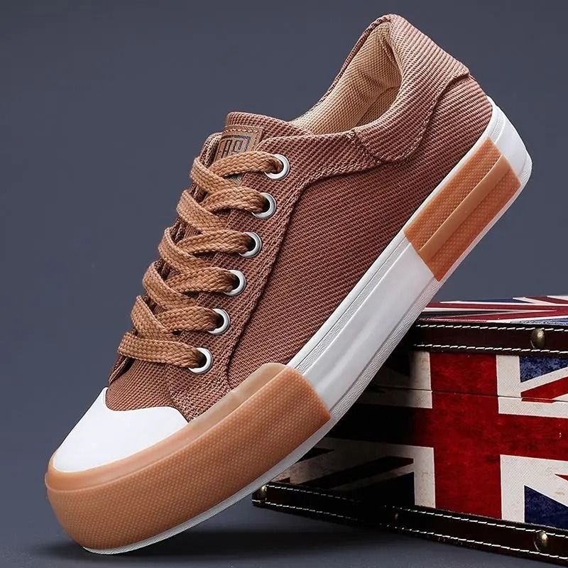 Mens Canvas Lace Up Sneakers Breathable Outdoor Casual Shoes 9
