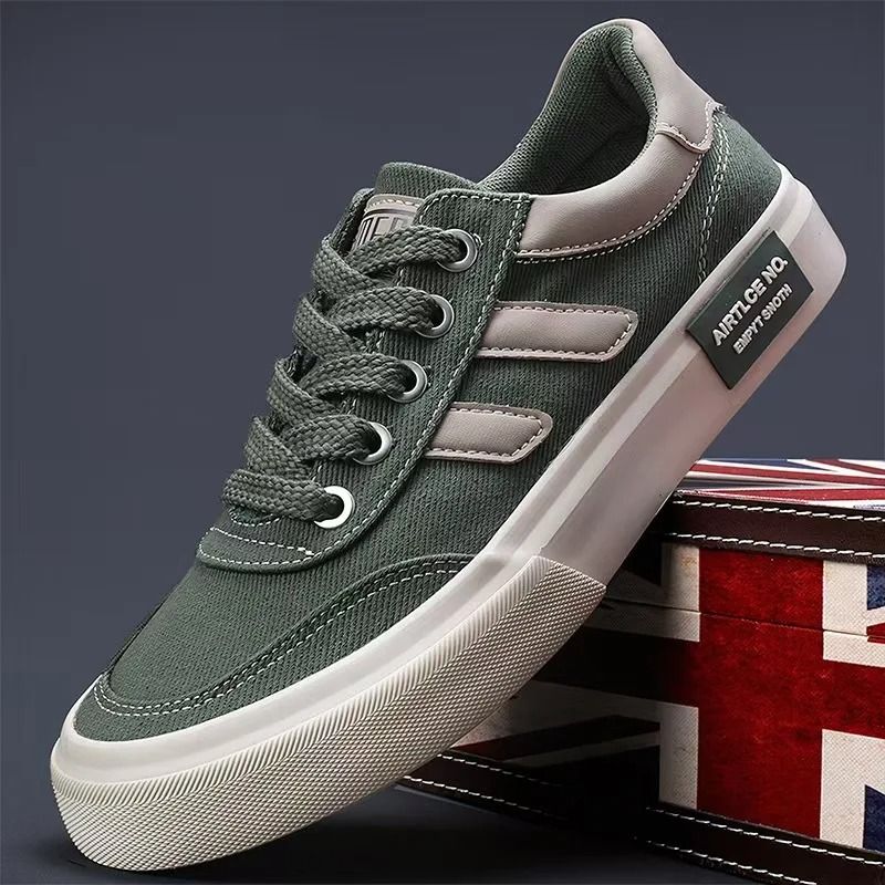 Mens Canvas Lace Up Sneakers Breathable Outdoor Casual Shoes 11