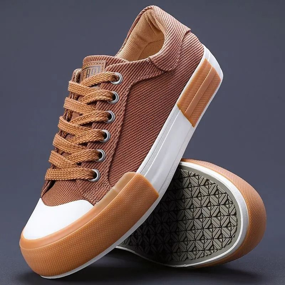 Mens Canvas Lace Up Sneakers Breathable Outdoor Casual Shoes 3