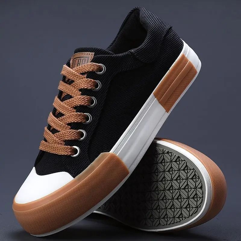 Mens Canvas Lace Up Sneakers Breathable Outdoor Casual Shoes 4