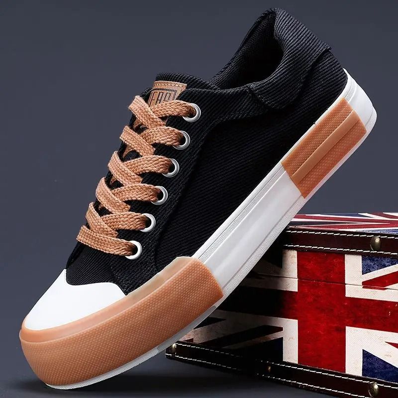 Mens Canvas Lace Up Sneakers Breathable Outdoor Casual Shoes 6