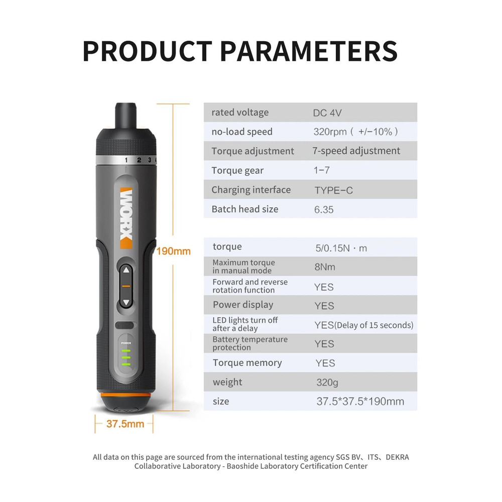 Smart Rechargeable Electric Screwdriver Kit With 30 Piece Bit Set 7