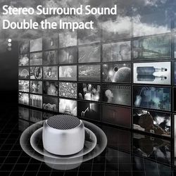mini portable bluetooth speaker with subwoofer sound and microphone input