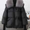 Womens Warm Thick Cotton Padded Jacket With Fur Collar 1