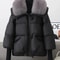 Womens Warm Thick Cotton Padded Jacket With Fur Collar 1