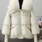 Womens Warm Thick Cotton Padded Jacket With Fur Collar 2