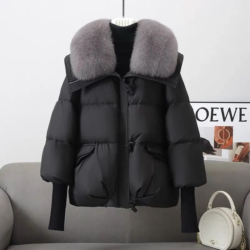 Womens Warm Thick Cotton Padded Jacket With Fur Collar 6