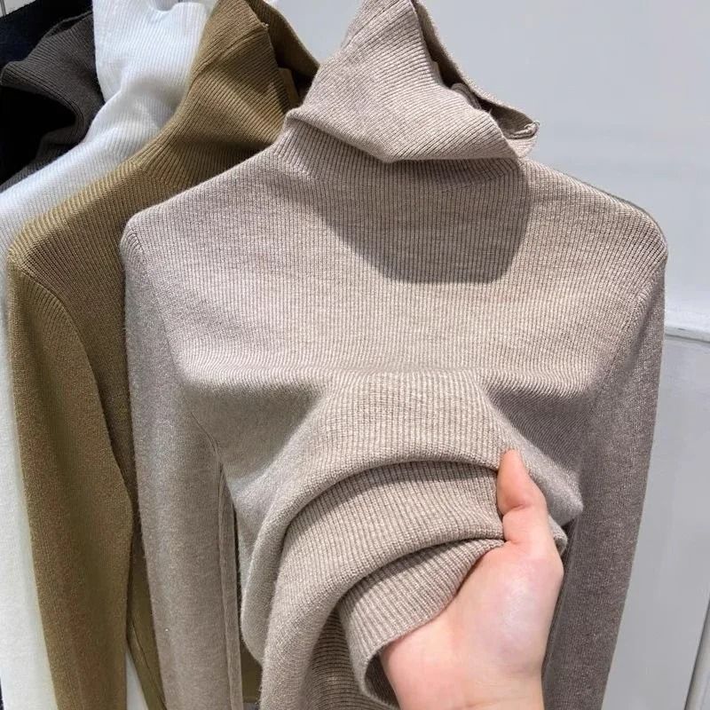 Womens Slim Fit Turtleneck Knitted Sweater For Autumn And Winter 9