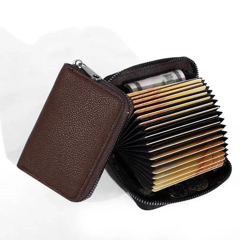 PU Leather Card Holder Wallet With 20 Slots And Coin Pouch 2