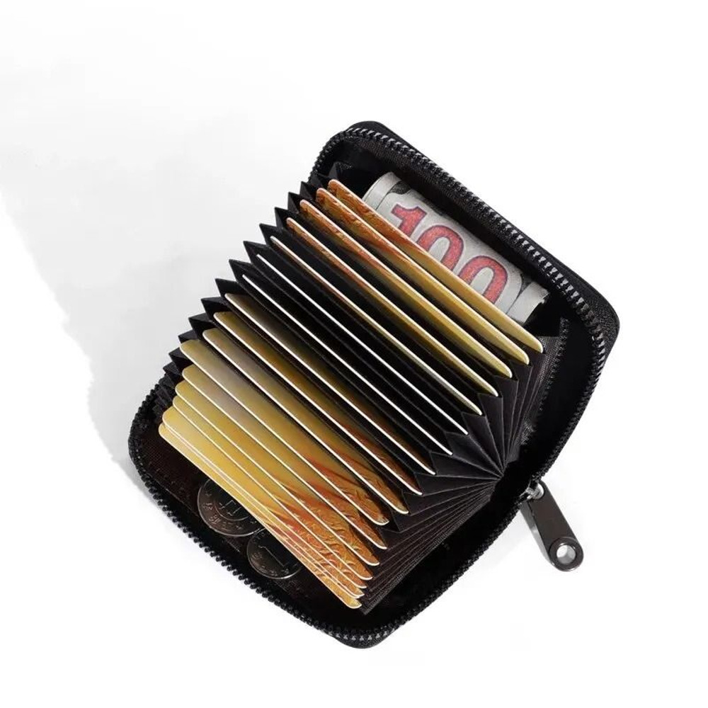 PU Leather Card Holder Wallet With 20 Slots And Coin Pouch 4