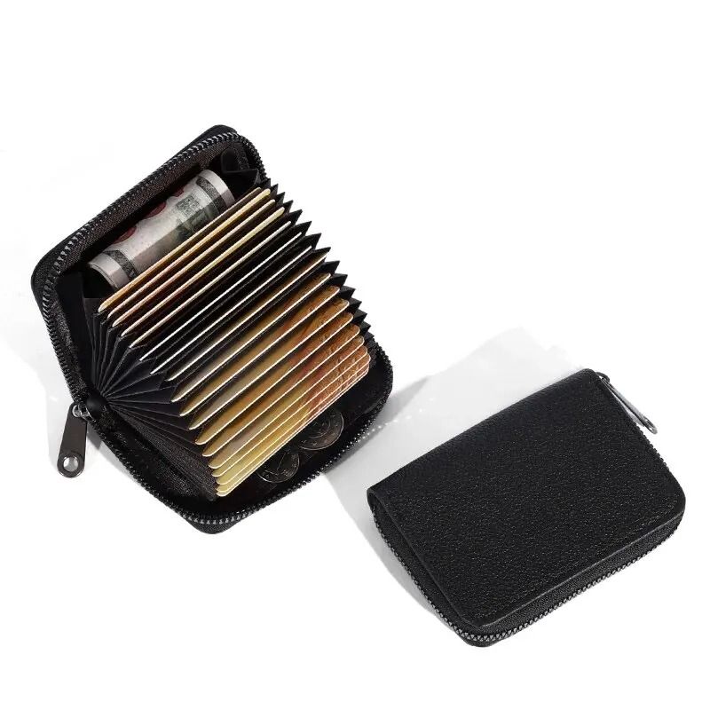 PU Leather Card Holder Wallet With 20 Slots And Coin Pouch 5