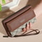 Mens DoubleLayer Faux Leather Wallet With Snap Closure And Zippered Coin Pocket 1