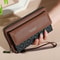 Mens DoubleLayer Faux Leather Wallet With Snap Closure And Zippered Coin Pocket 7