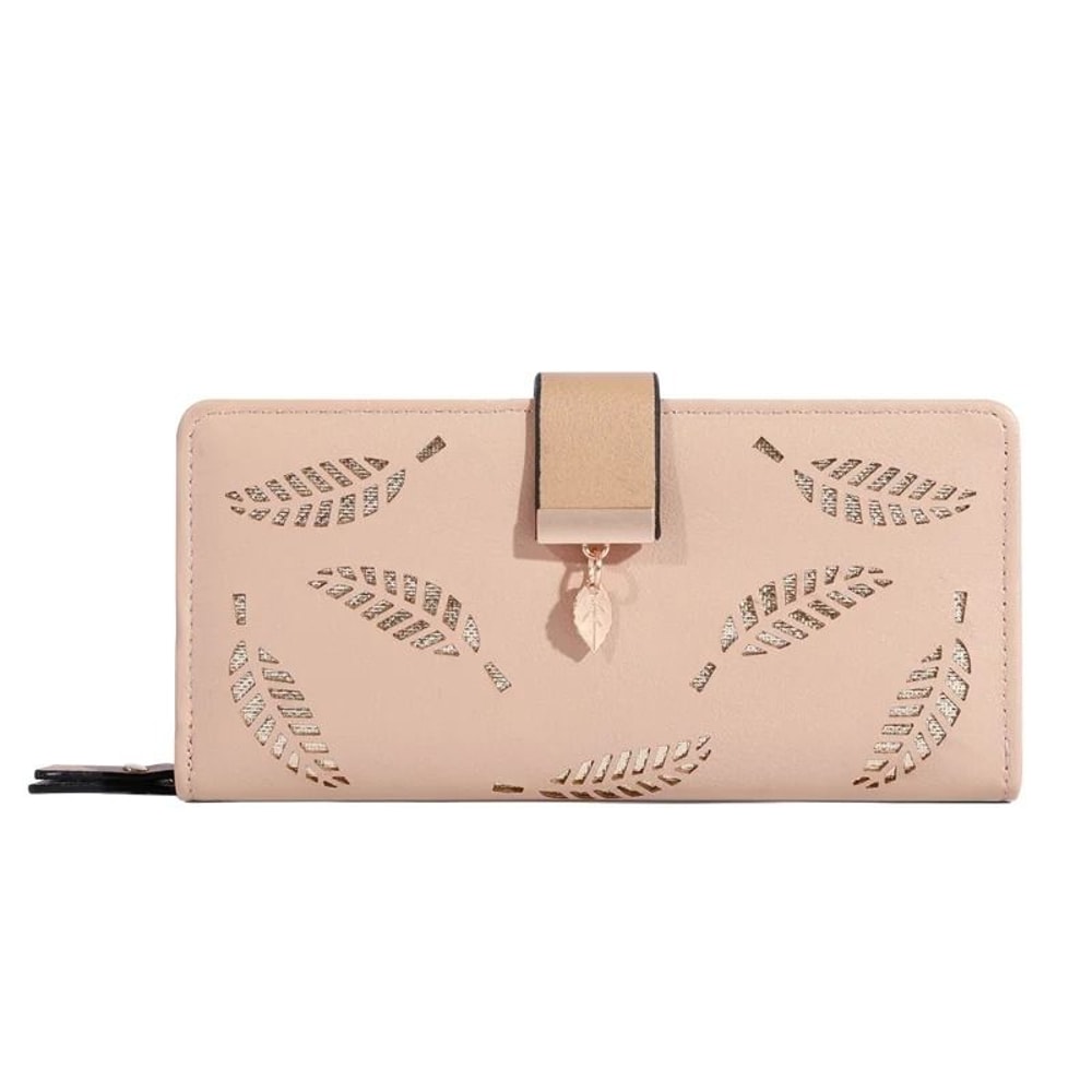 Womens Long PU Leather Wallet With Gold Leaf Detail And Coin Pocket 9