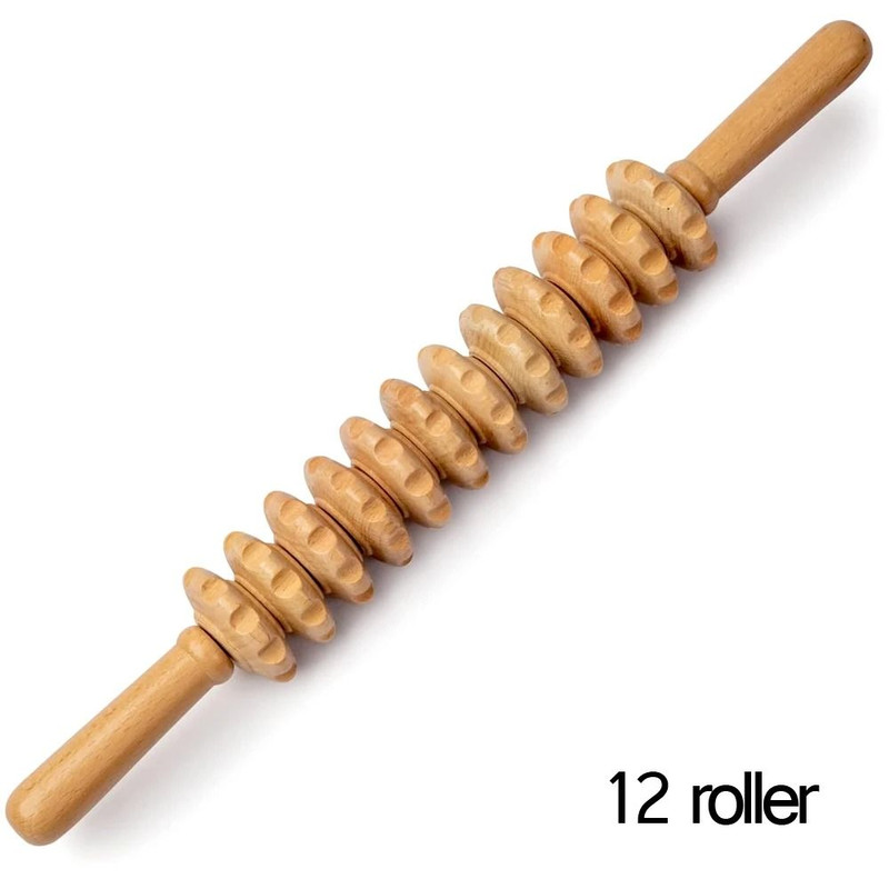 Wooden Therapy Roller For Lymphatic Drainage And Muscle Relaxation 5