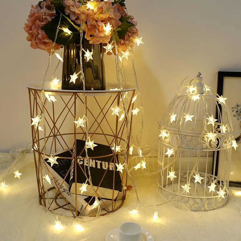 Star Fairy Lights Outdoor Chain Lights Garland Bulb String Lights Party Home Garden Decoration 5