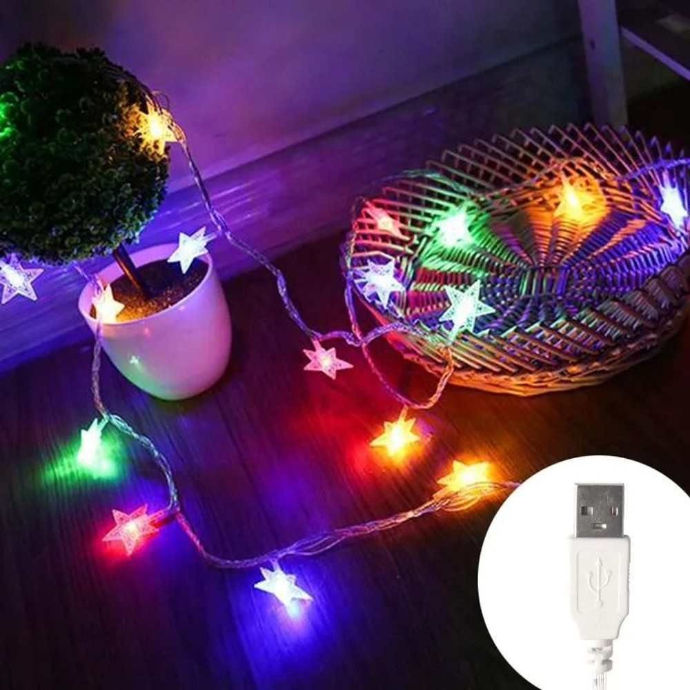 Star Fairy Lights Outdoor Chain Lights Garland Bulb String Lights Party Home Garden Decoration 6