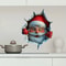 3D Santa Break Through Wall Decal Vinyl Christmas Wall Sticker Removable Holiday Decor 1