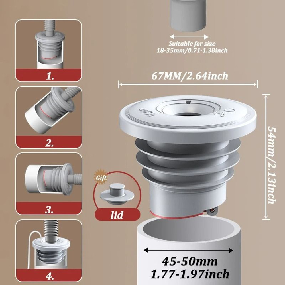 Silicone Bathroom Sewer Seal Ring Kitchen Sink Sewer Pipe Plug Washing Machine Anti Odor Leakage Fl 11