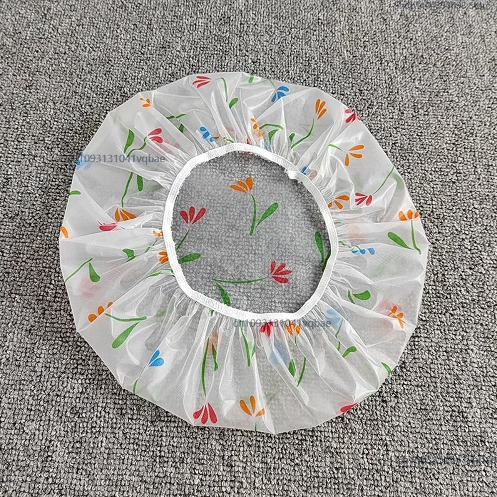 Adjustable Printed Shower Cap Waterproof Reusable With Elastic Band For Women Spa Salon 2