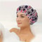 Adjustable Printed Shower Cap Waterproof Reusable With Elastic Band For Women Spa Salon 5