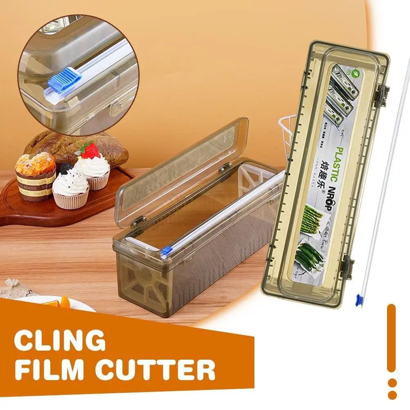 Food PE Large Roll Box Packaging Cling Film Cutter Dispenser 0