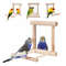 Wooden Cloud Ladder Bird Toy With Mirror Stand 0