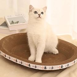 round corrugated cat scratcher bed for claw care and playtime