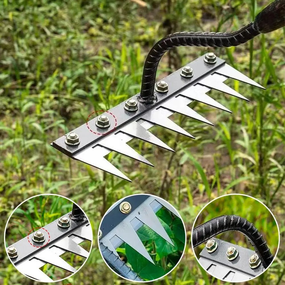 Carbon Steel Garden Hand Rake For Weeding And Soil Scarifying 3