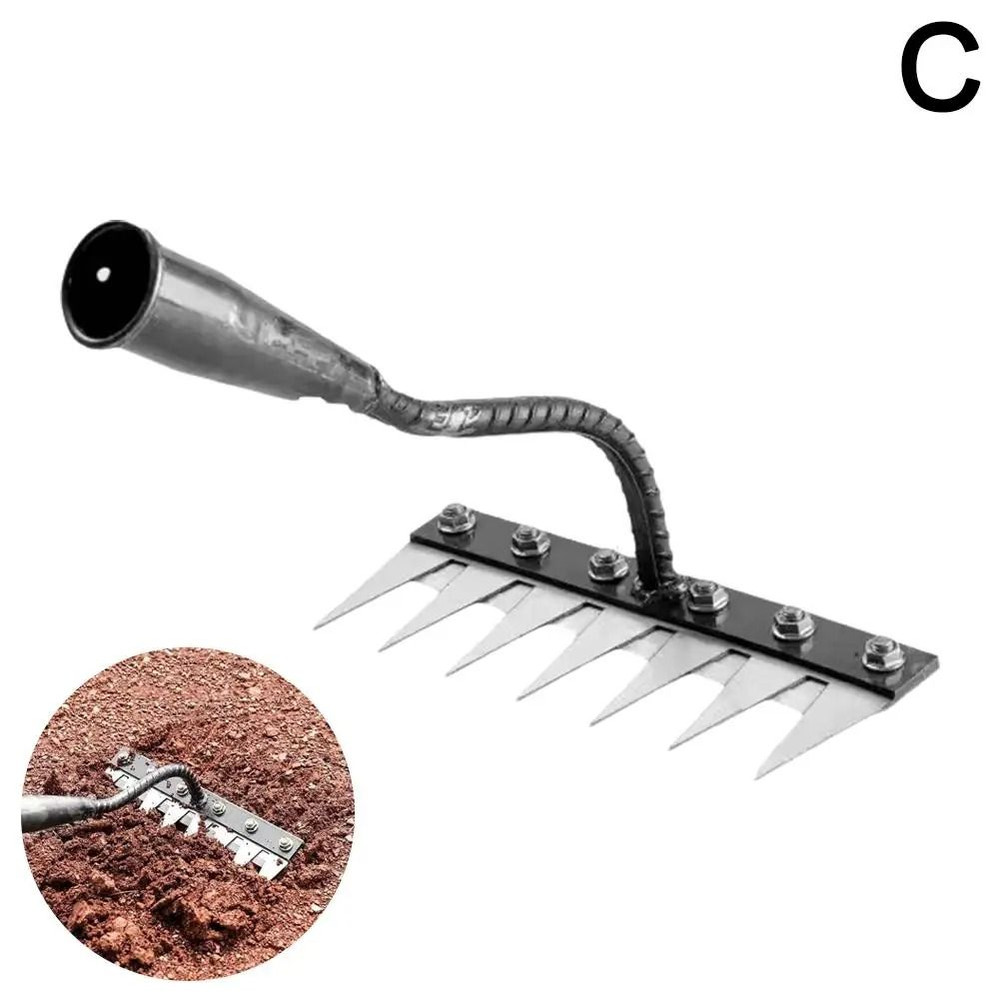 Carbon Steel Garden Hand Rake For Weeding And Soil Scarifying 8
