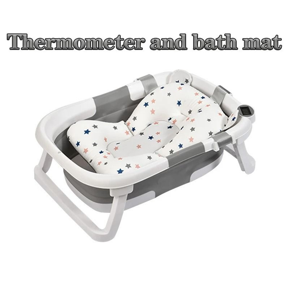 Smart Folding Baby Bath Tub With RealTime Temperature Display And NonSlip Mat 10