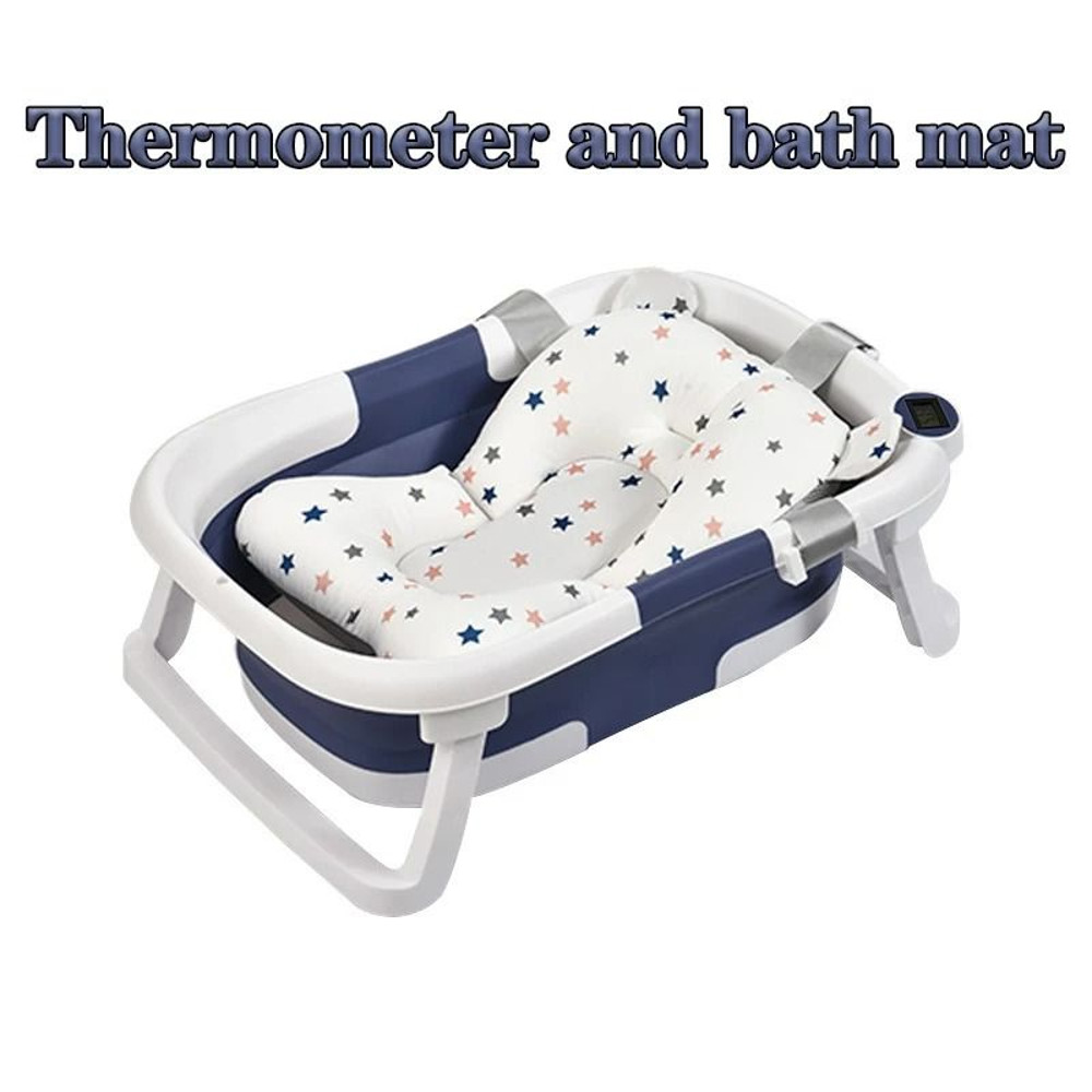 Smart Folding Baby Bath Tub With RealTime Temperature Display And NonSlip Mat 11
