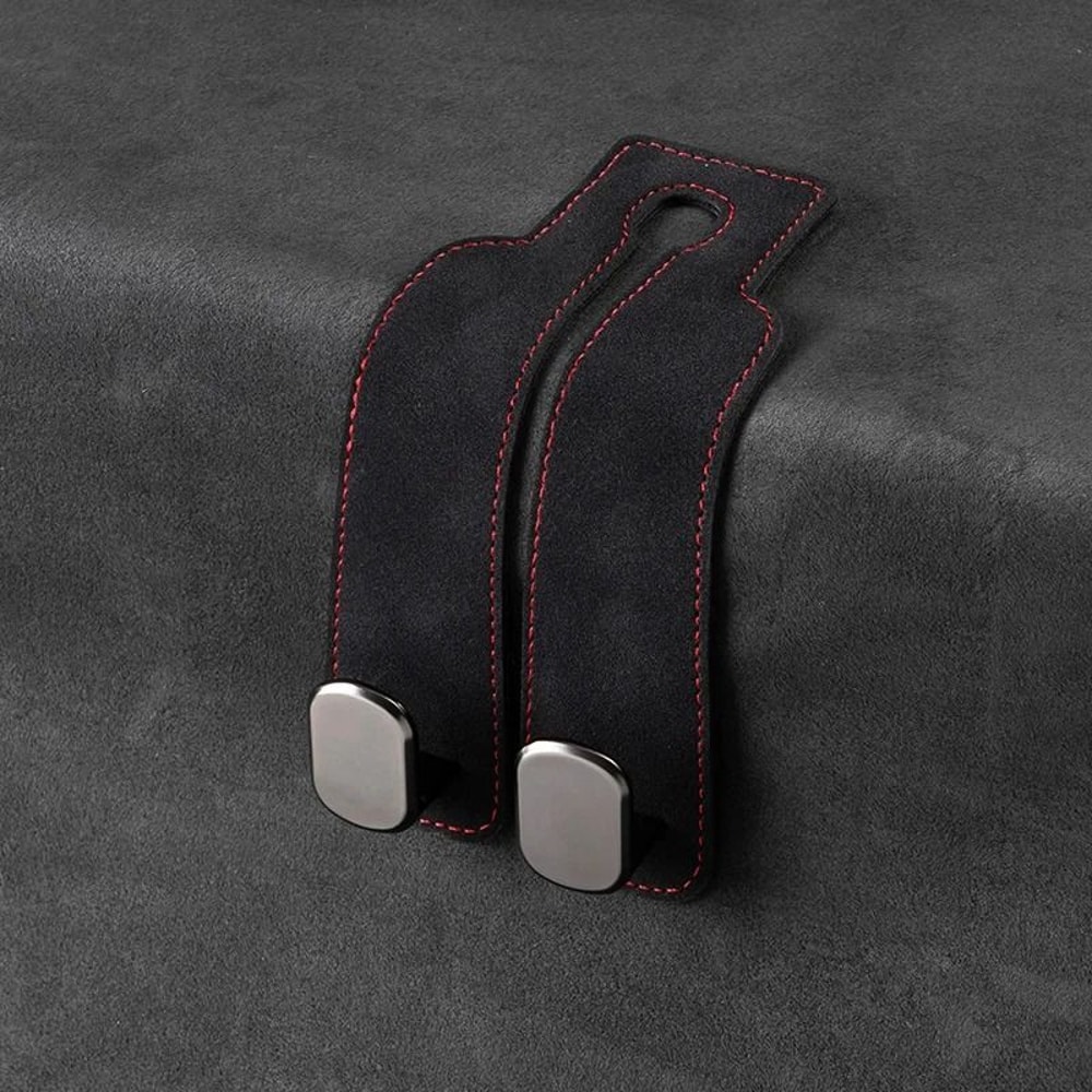 Smart Car Seat Back Double Hook Suede Style For Rear Storage 11