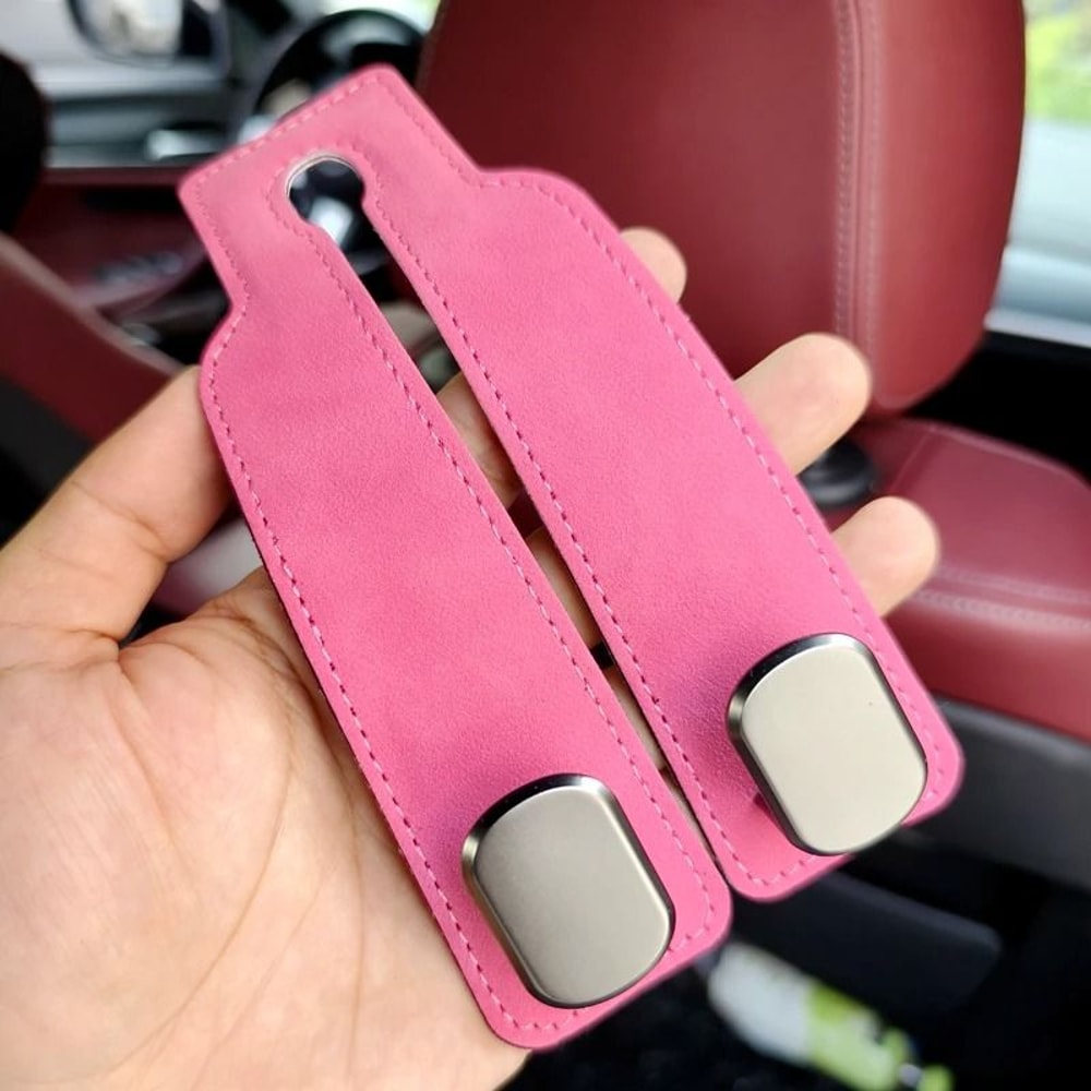 Smart Car Seat Back Double Hook Suede Style For Rear Storage 5