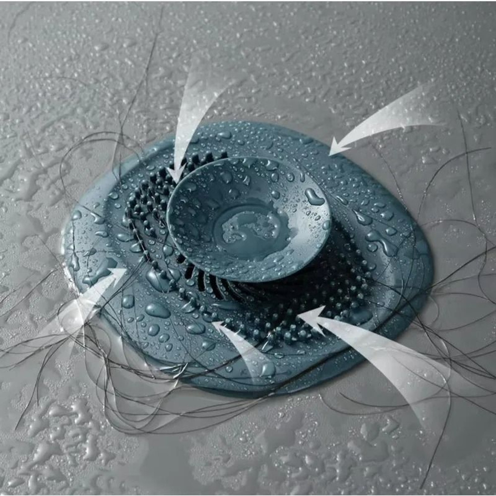 Splash Proof Kitchen Sink Strainer Push To Seal Square Drain Cover Block Odors Anti Clog 0