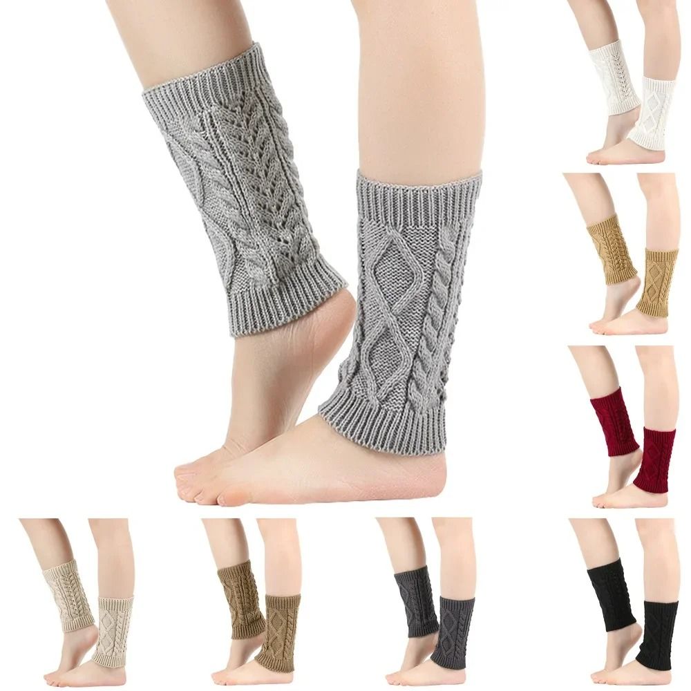 Cozy Knit Wool Leg Warmers For Ladies Ankle Boot Cuffs 0