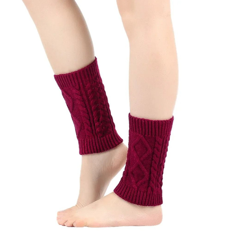 Cozy Knit Wool Leg Warmers For Ladies Ankle Boot Cuffs 14