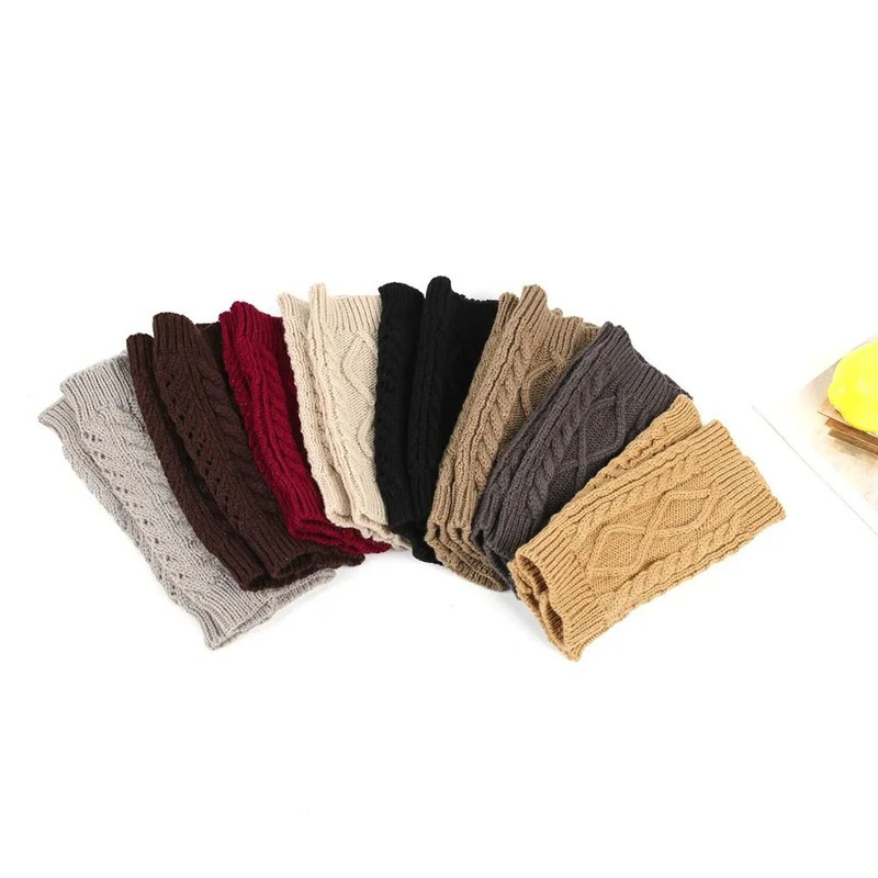 Cozy Knit Wool Leg Warmers For Ladies Ankle Boot Cuffs 4