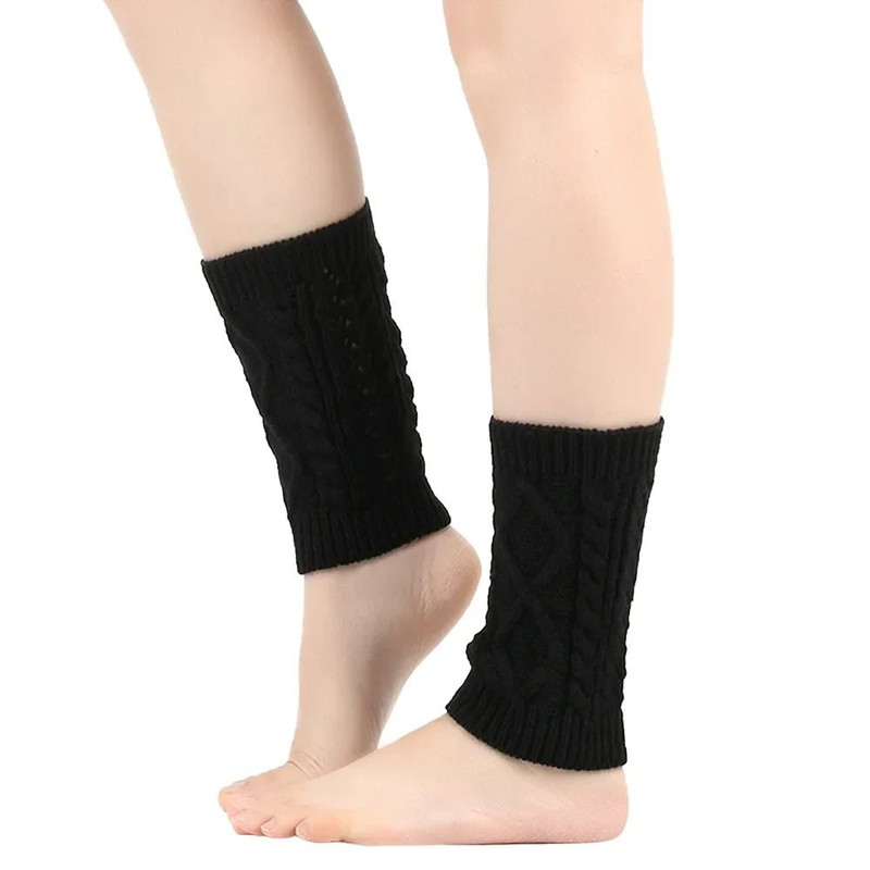 Cozy Knit Wool Leg Warmers For Ladies Ankle Boot Cuffs 7