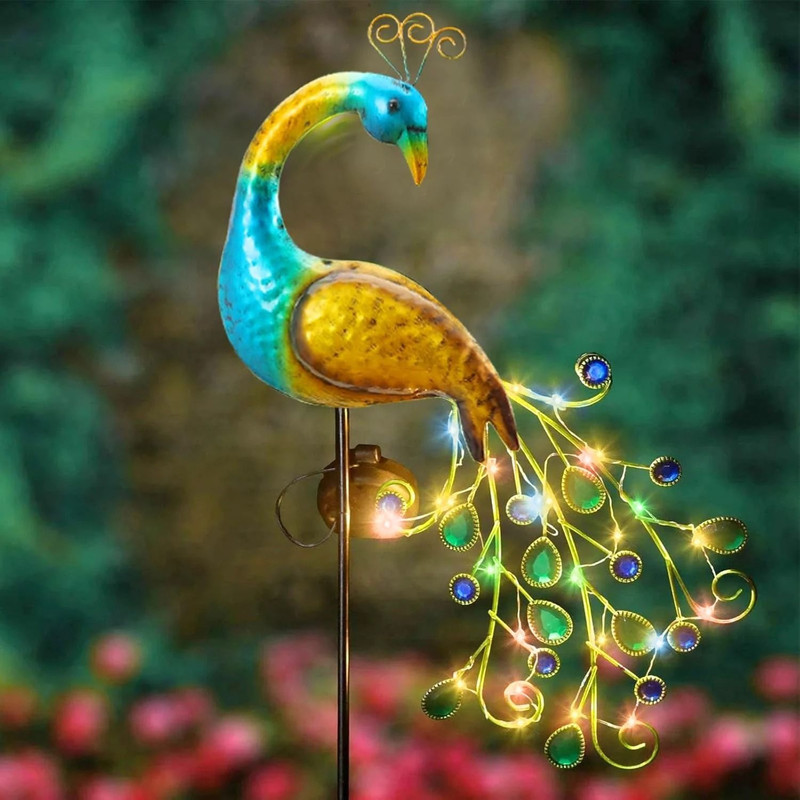 Solar Peacock Garden Light Decorative Outdoor Lamp For Yard And Lawn 0