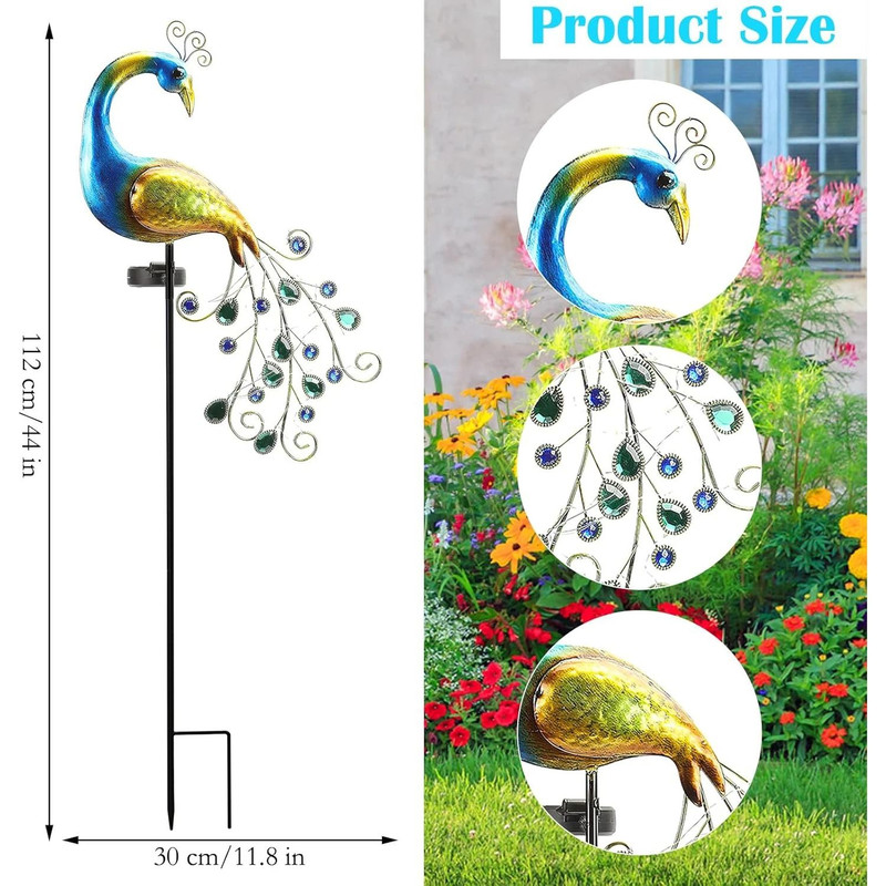 Solar Peacock Garden Light Decorative Outdoor Lamp For Yard And Lawn 1